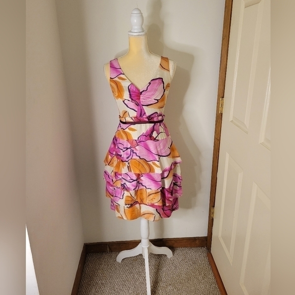 𝅺Moulinette Soeurs Anthro Silk Floral Dress - Size (2) - Excellent Condition - Picture 1 of 11